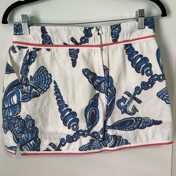 Lily Pulitzer Blue and White Coastal Seashell Mini Skirt - Picture 2 of 8